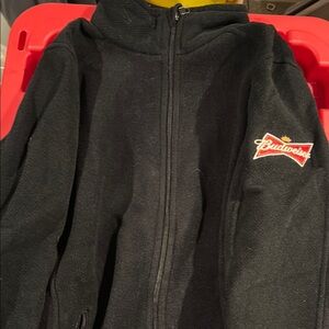 Budweiser Black Zip-Up Jacket Classic Design